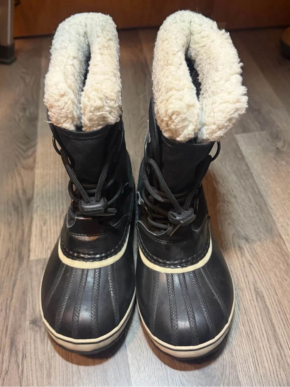 Sorel Kids Black and Cream Waterproof Snow Boots